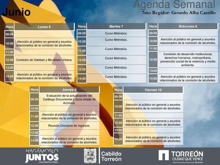 Agenda Semanal Junio Cabildo Torreón