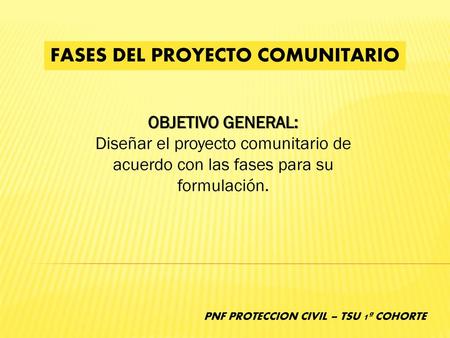 FASES DEL PROYECTO COMUNITARIO