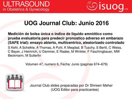 UOG Journal Club: Junio 2016