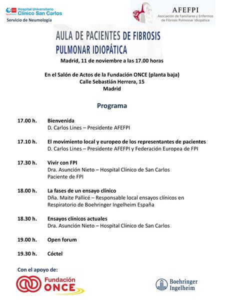 Programa Madrid, 11 de noviembre a las horas