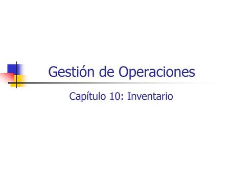Gestión de Operaciones