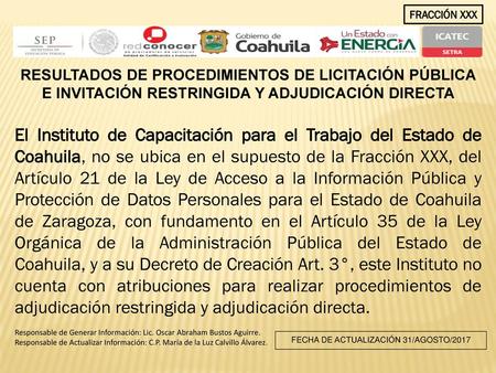 FECHA DE ACTUALIZACIÓN 31/AGOSTO/2017
