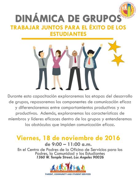 DINÁMICA DE GRUPOS Viernes, 18 de noviembre de 2016