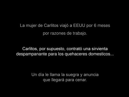 La mujer de Carlitos viajó a EEUU por 6 meses por razones de trabajo.