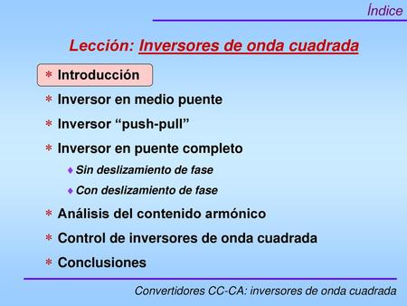 Lección: Inversores de onda cuadrada