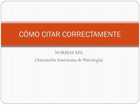 CÓMO CITAR CORRECTAMENTE