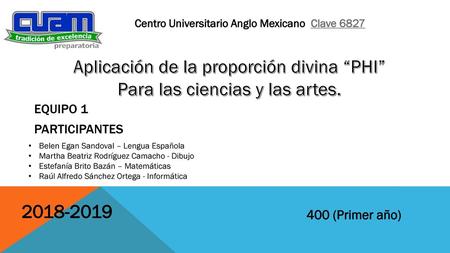 Aplicación de la proporción divina “PHI”