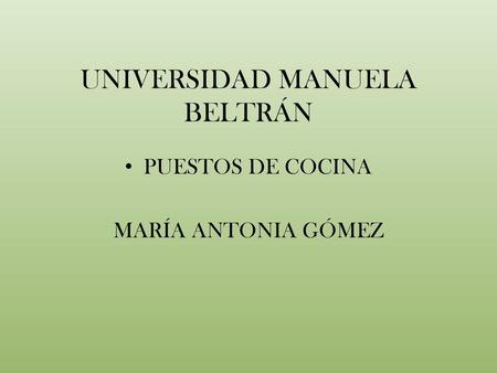UNIVERSIDAD MANUELA BELTRÁN
