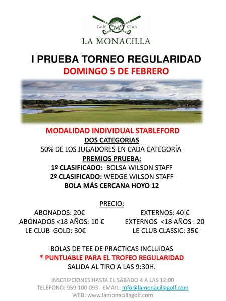 I PRUEBA TORNEO REGULARIDAD
