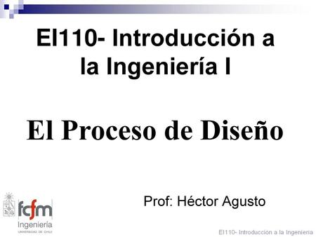 EI110- Introducción a la Ingeniería I