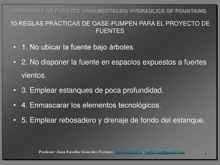 10 REGLAS PRÁCTICAS DE OASE-PUMPEN PARA EL PROYECTO DE FUENTES