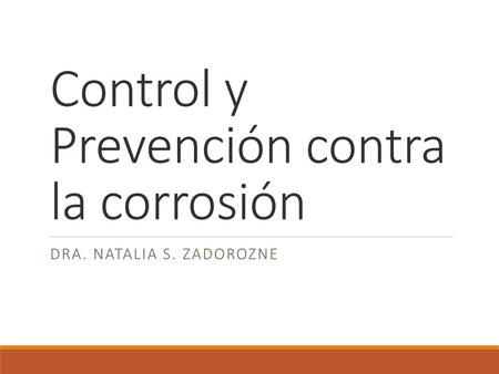 Control y Prevención contra la corrosión