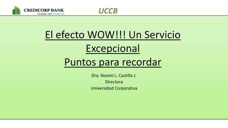 El efecto WOW!!! Un Servicio Excepcional Puntos para recordar