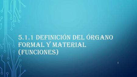 5.1.1 Definición del órgano formal y material (funciones)