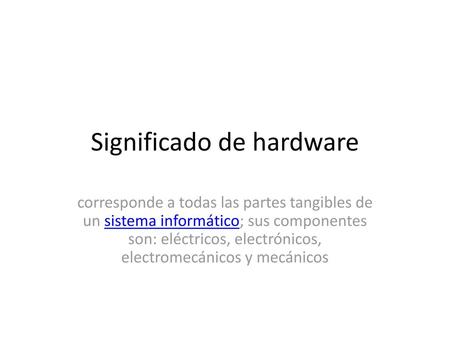 Significado de hardware