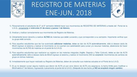 REGISTRO DE MATERIAS ENE-JUN. 2018