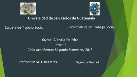 Universidad de San Carlos de Guatemala Curso: Ciencia Política