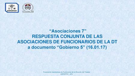 RESPUESTA CONJUNTA DE LAS ASOCIACIONES DE FUNCIONARIOS DE LA DT