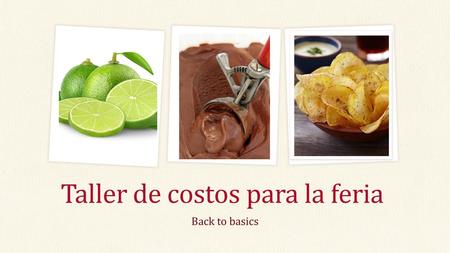 Taller de costos para la feria