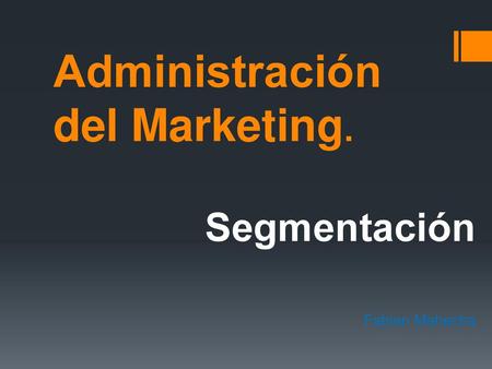Administración del Marketing.