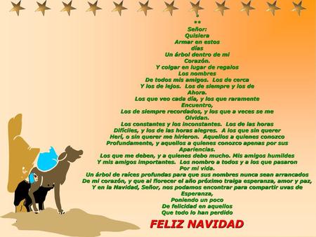 Señor: Quisiera Armar en estos días Un árbol dentro de mi Corazón