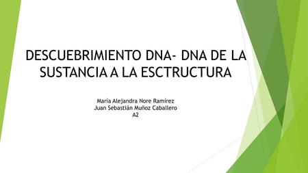 DESCUEBRIMIENTO DNA- DNA DE LA SUSTANCIA A LA ESCTRUCTURA