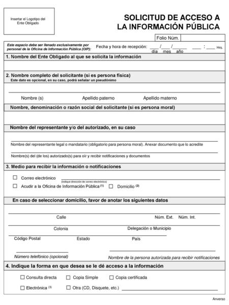 1. Nombre del Ente Obligado al que se solicita la información