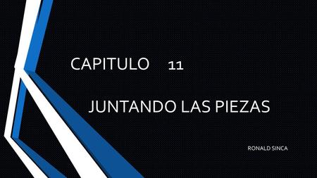 CAPITULO 11 JUNTANDO LAS PIEZAS