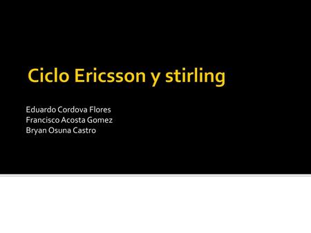 Ciclo Ericsson y stirling