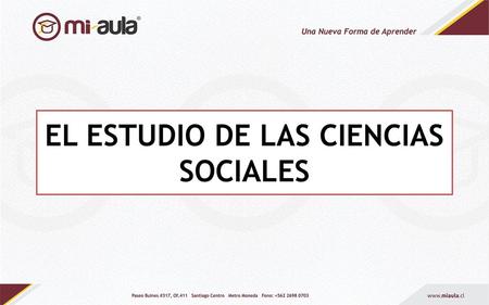 EL ESTUDIO DE LAS CIENCIAS SOCIALES