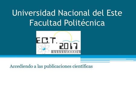 Universidad Nacional del Este Facultad Politécnica
