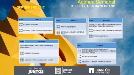 Agenda Semanal SEPTIEMBRE 2017 C. FELIX CALDERA SERRANO Cabildo