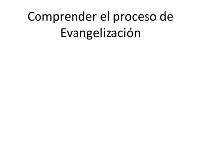 Comprender el proceso de Evangelización. ACTORESOBLIGACIONES.