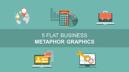 5 FLAT BUSINESS METAPHOR GRAPHICS. ACCOUNTING This is a sample text. Insert your desired text here.