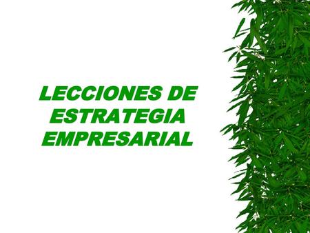 LECCIONES DE ESTRATEGIA EMPRESARIAL