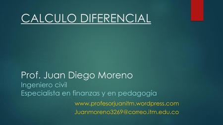 CALCULO DIFERENCIAL Prof