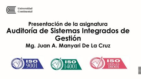 Mg. Juan A. Manyari De La Cruz