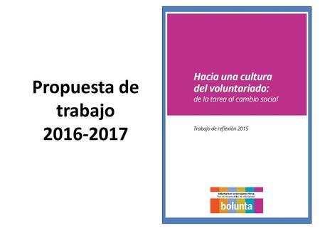 Propuesta de trabajo 2016-2017.