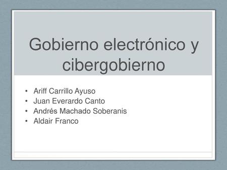 Gobierno electrónico y cibergobierno