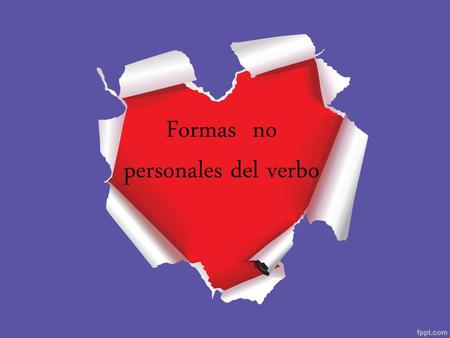 Formas no personales del verbo