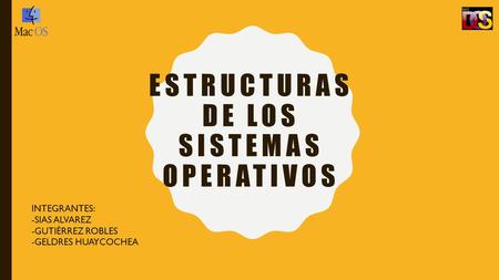 ESTRUCTURAS DE LOS SISTEMAS OPERATIVOS INTEGRANTES: -SIAS ALVAREZ -GUTIÉRREZ ROBLES -GELDRES HUAYCOCHEA.