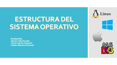 Por su complejidad un sistema operativo debe ser, en su diseño, modularizado en varios componentes: a)Administración de procesos. b)Administración de.