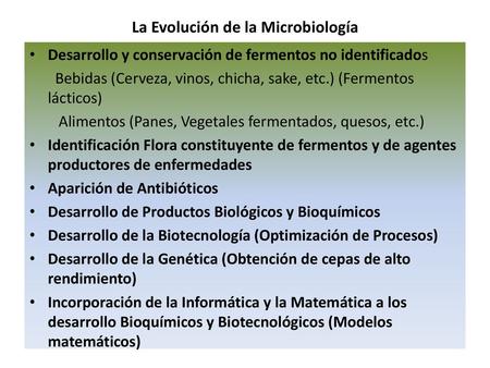 La Evolución de la Microbiología