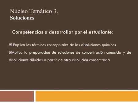 Núcleo Temático 3. Soluciones