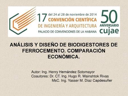 ANÁLISIS Y DISEÑO DE BIODIGESTORES DE FERROCEMENTO