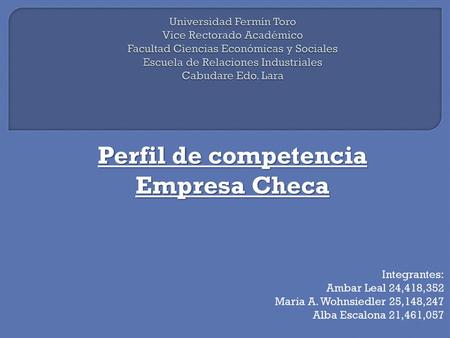 Perfil de competencia Empresa Checa