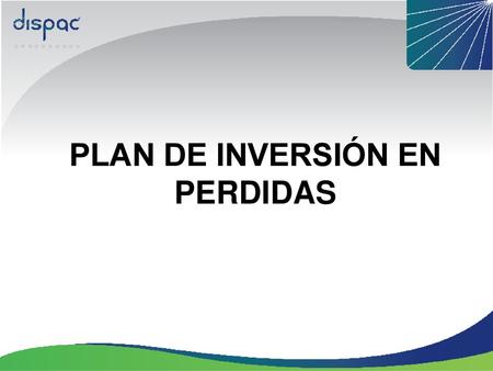 PLAN DE INVERSIÓN EN PERDIDAS