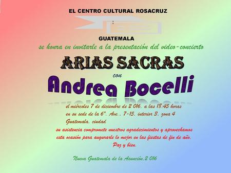 EL CENTRO CULTURAL ROSACRUZ