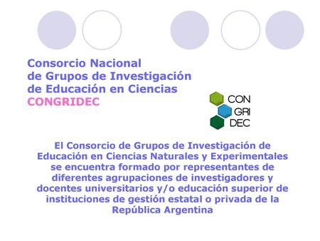 de Grupos de Investigación de Educación en Ciencias CONGRIDEC