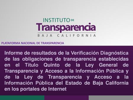 PLATAFORMA NACIONAL DE TRANSPARENCIA